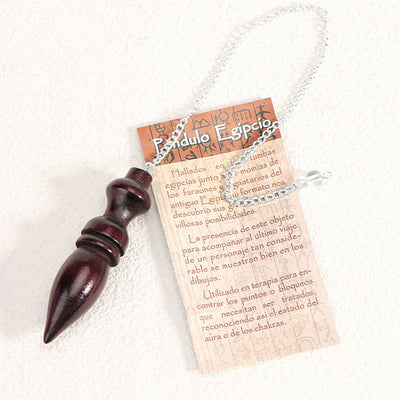 Olivenorma Wooden Drop Healing Pendulum wtih 7 Charka Chain - Style #A - Original Chain - image 1