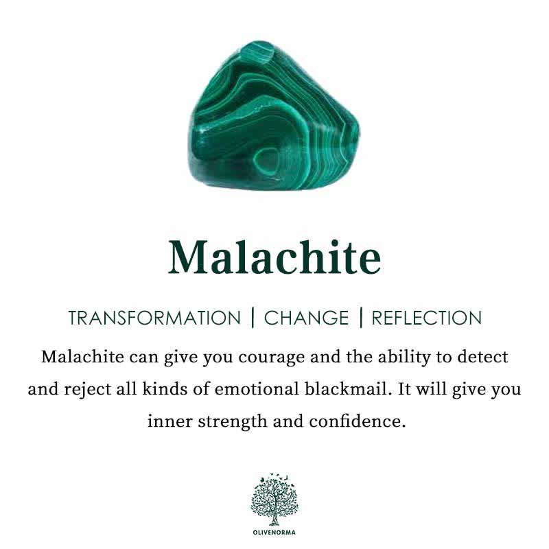 Olivenorma Square Malachite Antique Silver Men Ring