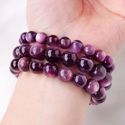 Olivenorma 9/12mm Natural Amethyst Beaded Bracelet