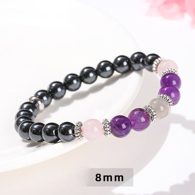 Olivenorma Amethyst Hematite Rose Quartz Labradorite Beaded Bracelet