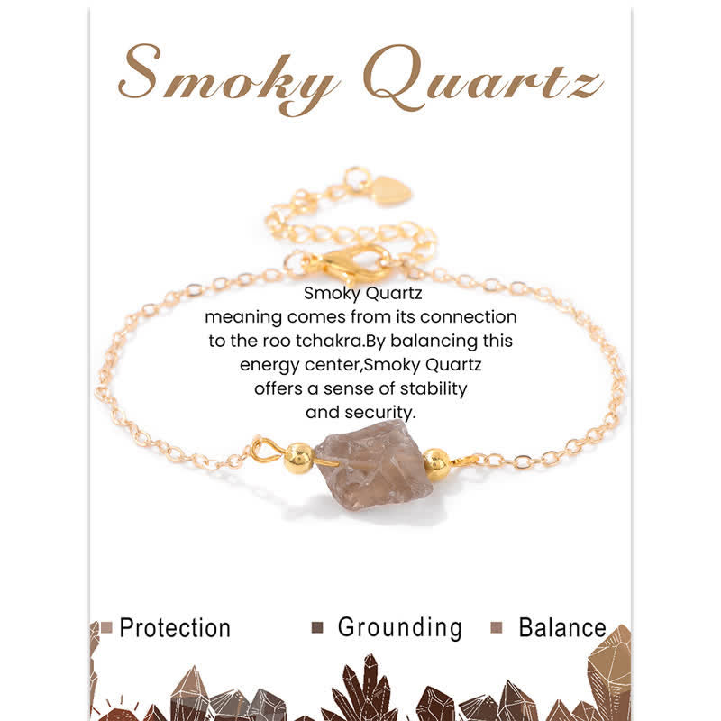 Olivenorma Natural Irregular Rough Stone Pendant Card Bracelet