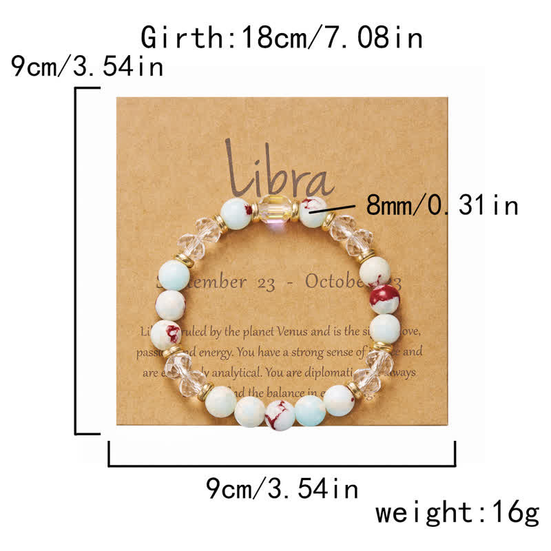 Olivenorma Colorful Natural Stone Crystal Twelve Zodiac Bracelet