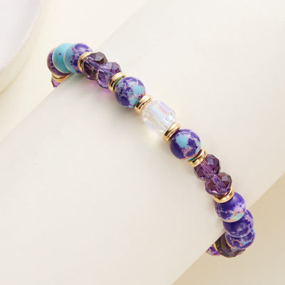 Olivenorma Colorful Natural Stone Crystal Twelve Zodiac Bracelet