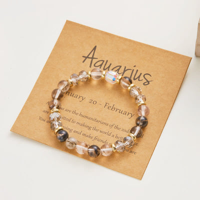 Olivenorma Colorful Natural Stone Crystal Twelve Zodiac Bracelet