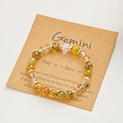 Olivenorma Colorful Natural Stone Crystal Twelve Zodiac Bracelet