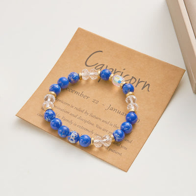 Olivenorma Colorful Natural Stone Crystal Twelve Zodiac Bracelet