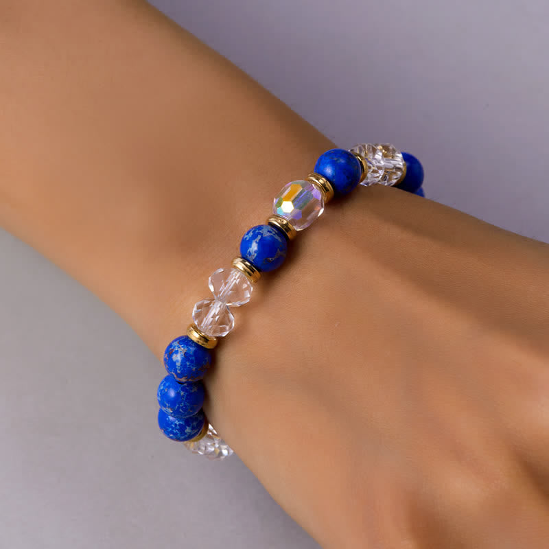 Olivenorma Colorful Natural Stone Crystal Twelve Zodiac Bracelet