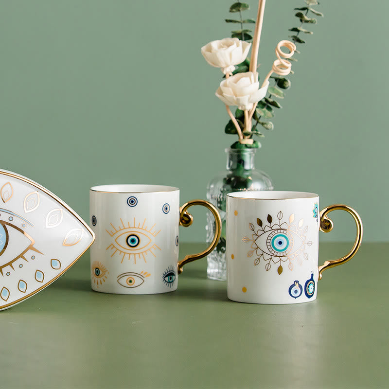 Olivenorma Evil Eye Ceramic Coffee Mug Tea Cup