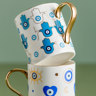 Olivenorma Evil Eye Ceramic Coffee Mug Tea Cup