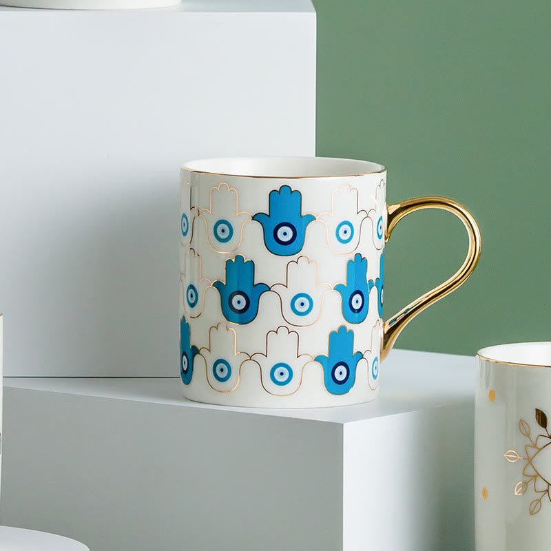 Olivenorma Evil Eye Ceramic Coffee Mug Tea Cup