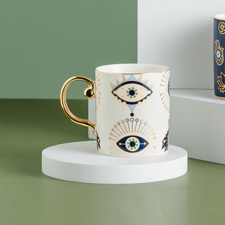 Olivenorma Evil Eye Ceramic Coffee Mug Tea Cup