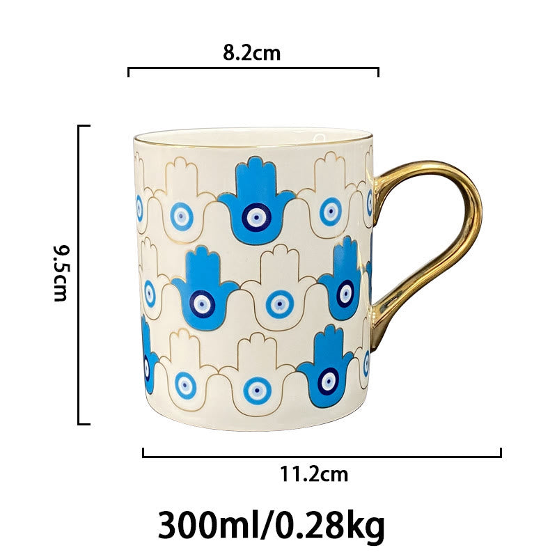 Olivenorma Evil Eye Ceramic Coffee Mug Tea Cup