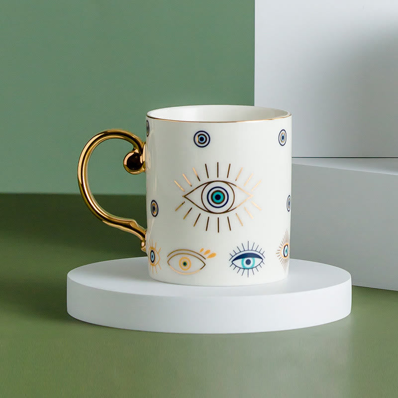 Olivenorma Evil Eye Ceramic Coffee Mug Tea Cup