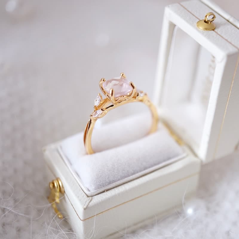 Olivenorma Natural Clear Crystal Promise Ring