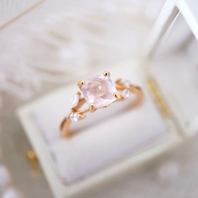 Olivenorma Natural Clear Crystal Promise Ring