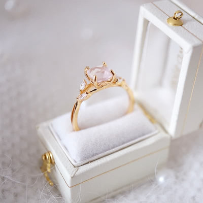 Olivenorma Natural Clear Crystal Promise Ring