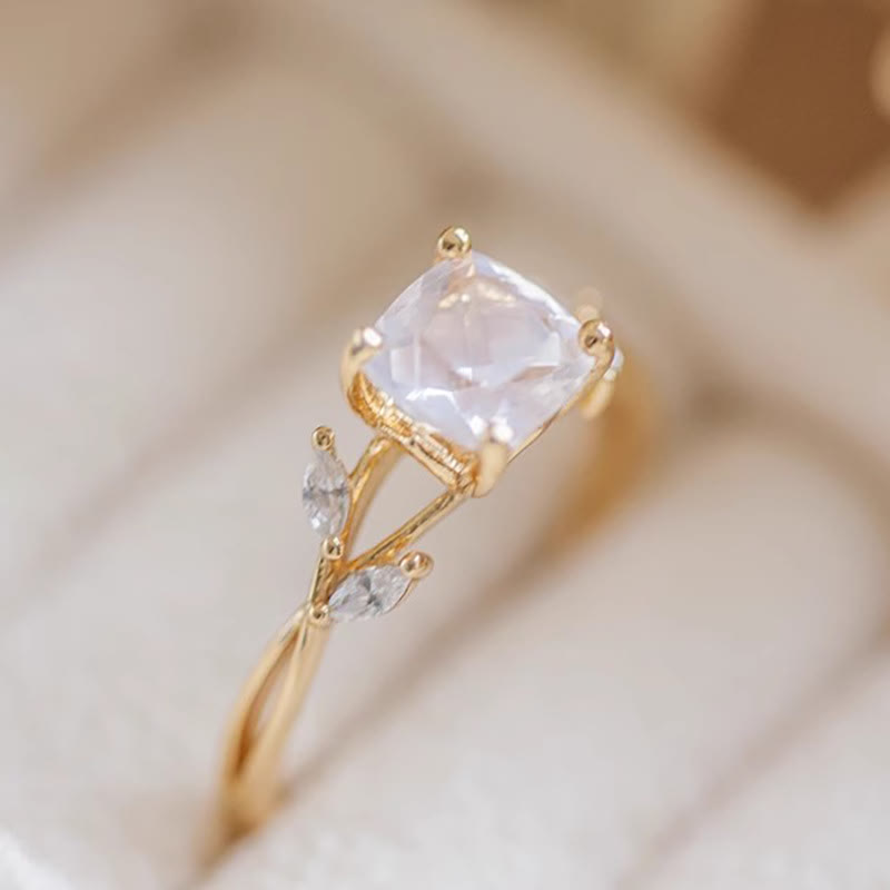 Olivenorma Natural Clear Crystal Promise Ring