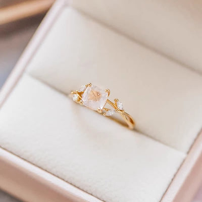 Olivenorma Natural Clear Crystal Promise Ring