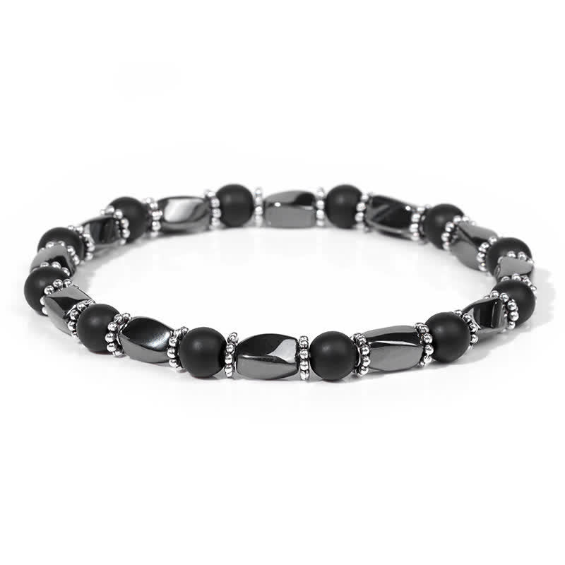 Olivenorma Natural Hematite Crystal Beads Beaded Bracelet