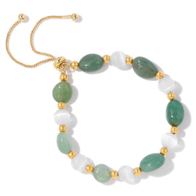 Olivenorma Cat's Eye Stone Natural Irregular Crystal Beaded Bracelet