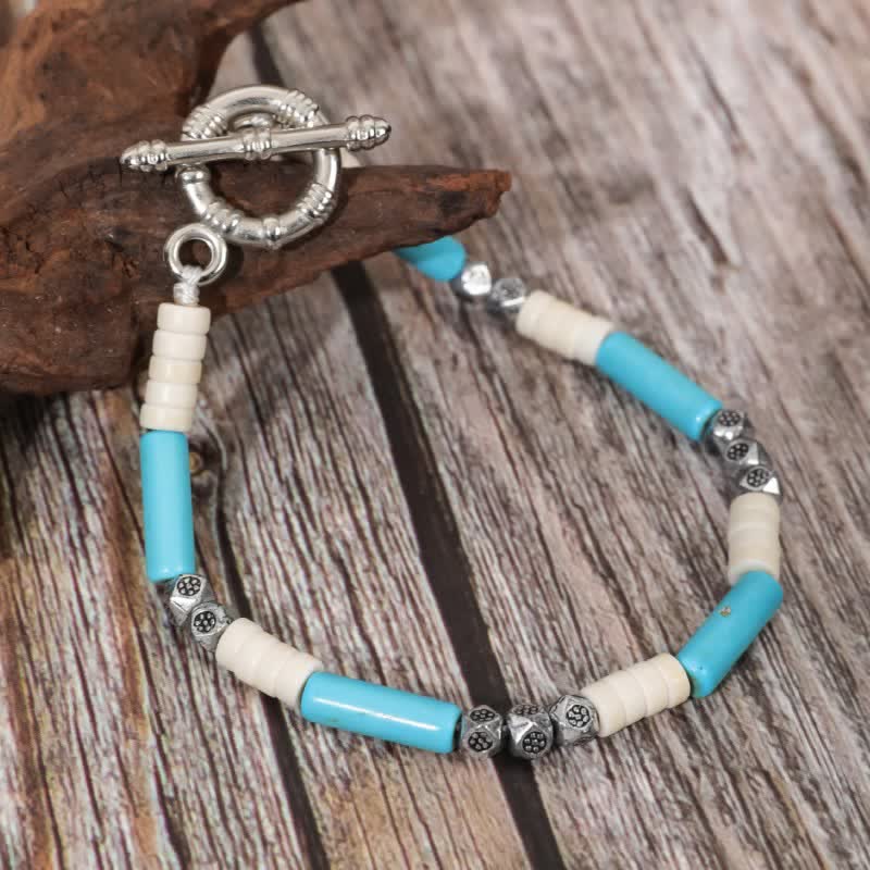 Olivenorma Retro Bohemia Turquoise Beaded Bracelet