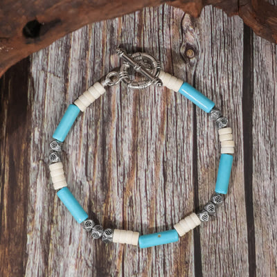 Olivenorma Retro Bohemia Turquoise Beaded Bracelet