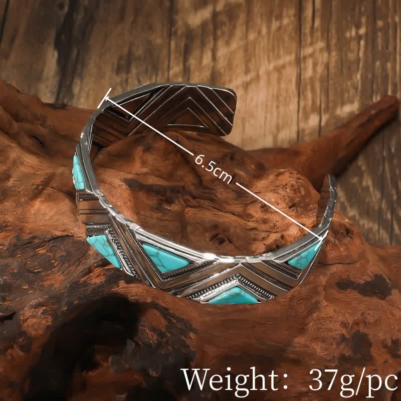 Olivenorma Bohemia Turquoise Alloy Open Bracelet