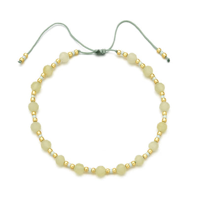 Olivenorma Natural Irregular Stone Beads Drawstring Bracelet