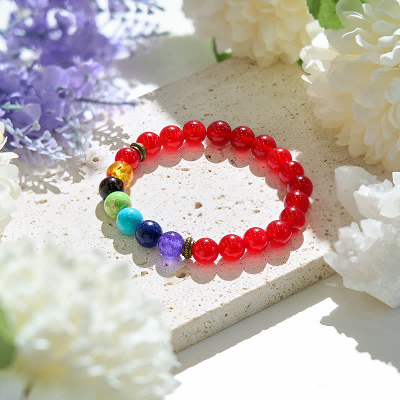 Olivenorma Chakra Red Agate Bracelet