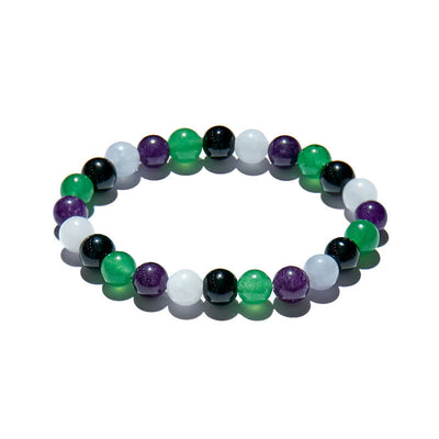 Olivenorma 8mm Multicolor Natural Stone Amethyst Beaded Bracelet