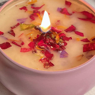 Olivenorma Natural Dried Flower Soy Candle Crystal Aromatherapy