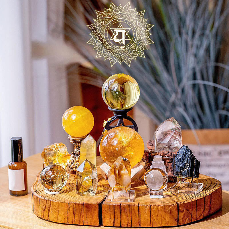 Olivenorma Customized Solar Plexus Citrine Energy Crystal Array