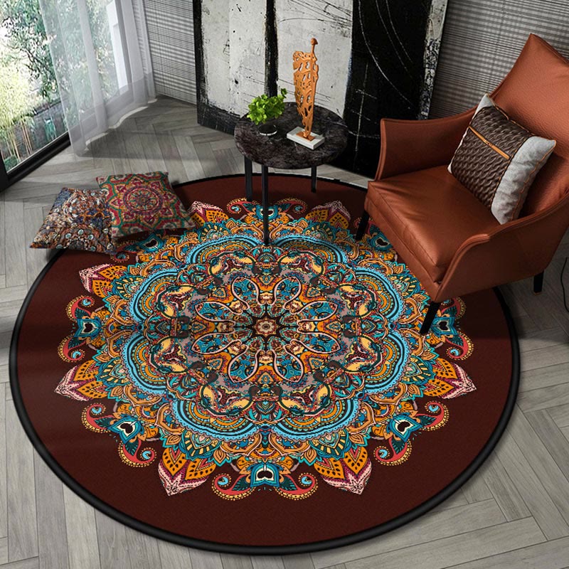 Olivenorma Boho Round Area Rug Mandala Carpet