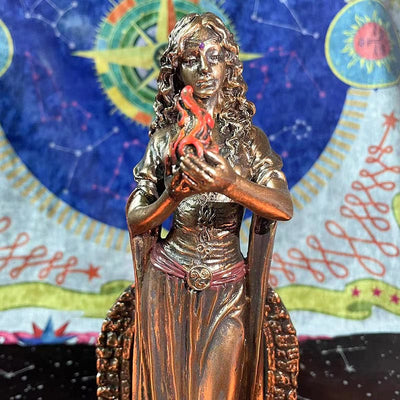 Olivenorma Goddess BRIGID Statue Candle Holder Crystal Ball Holder