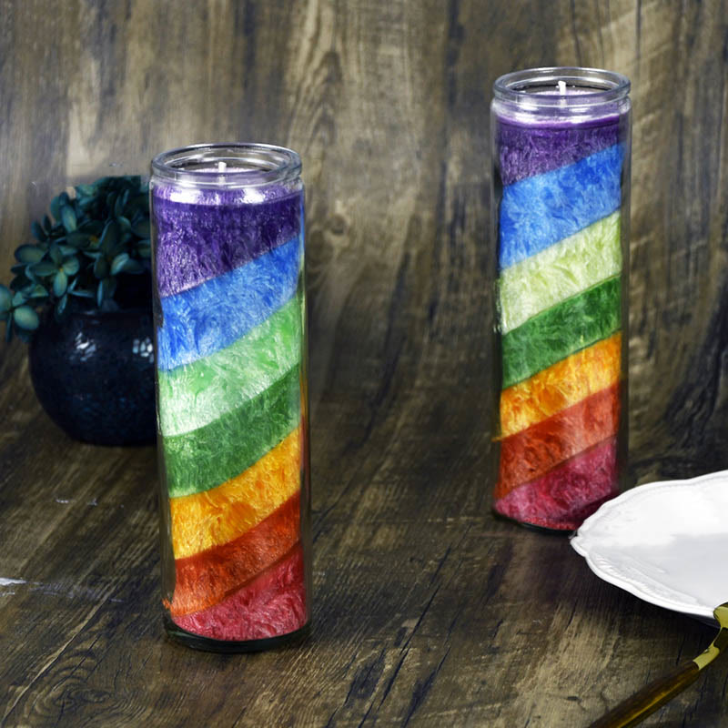 Olivenorma 7 Chakra Meditation Rainbow Candle Energy Candle