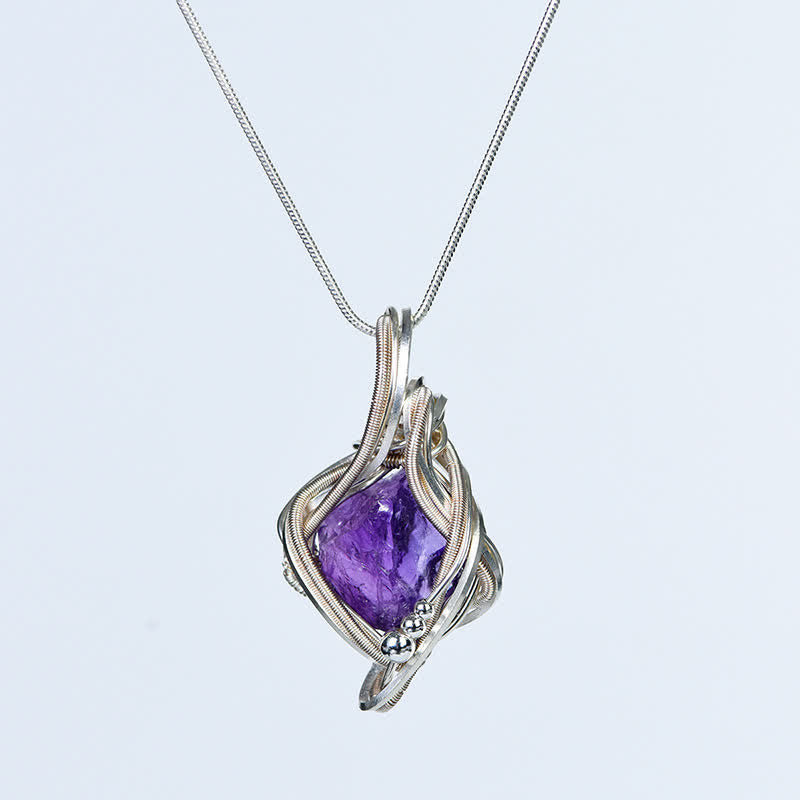 Olivenorma "Energy Generator" Wrapped Natural Crystal Pendant Necklace