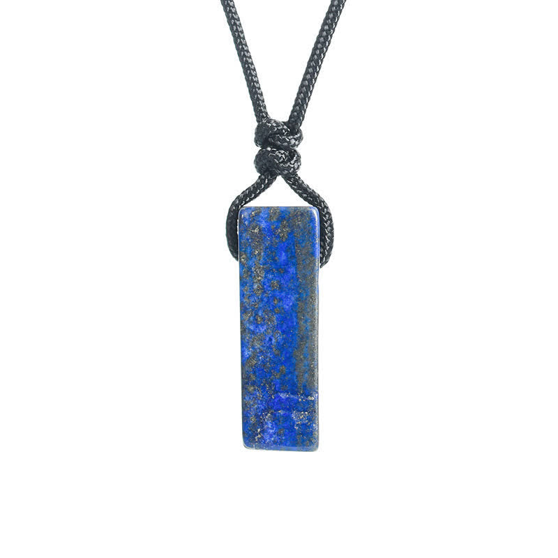 Olivenorma Natural Crystal Column Pendant Braided Knot Necklace - Lapis Lazuli - image 12