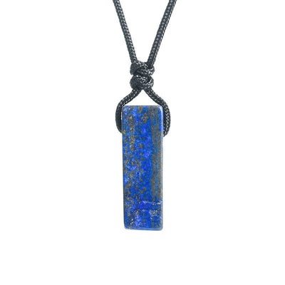 Olivenorma Natural Crystal Column Pendant Braided Knot Necklace - Lapis Lazuli - image 12