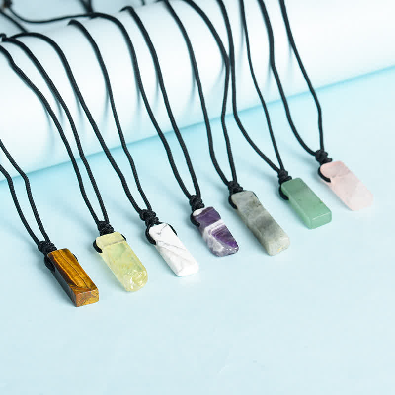 Olivenorma Natural Crystal Column Pendant Braided Knot Necklace - image 25