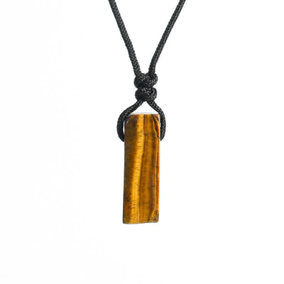 Olivenorma Natural Crystal Column Pendant Braided Knot Necklace - Tiger Eye - image 6