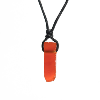 Olivenorma Natural Crystal Column Pendant Braided Knot Necklace - Carnelian - image 2