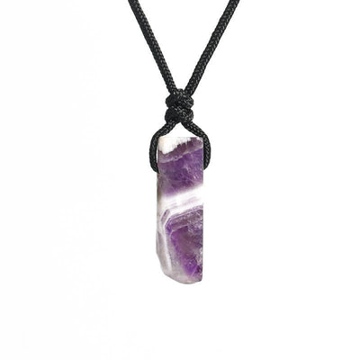 Olivenorma Natural Crystal Column Pendant Braided Knot Necklace - Amethyst - image 10