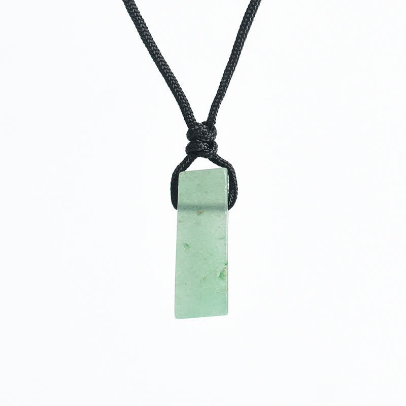 Olivenorma Natural Crystal Column Pendant Braided Knot Necklace - Green Aventurine - image 4
