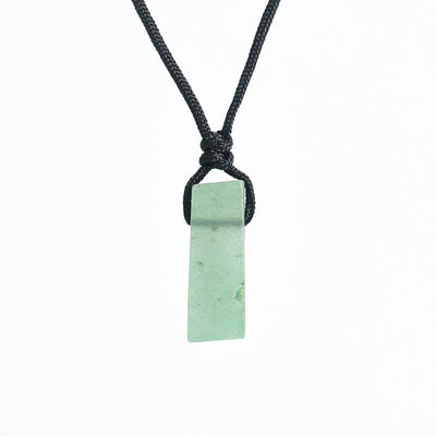 Olivenorma Natural Crystal Column Pendant Braided Knot Necklace - Green Aventurine - image 4