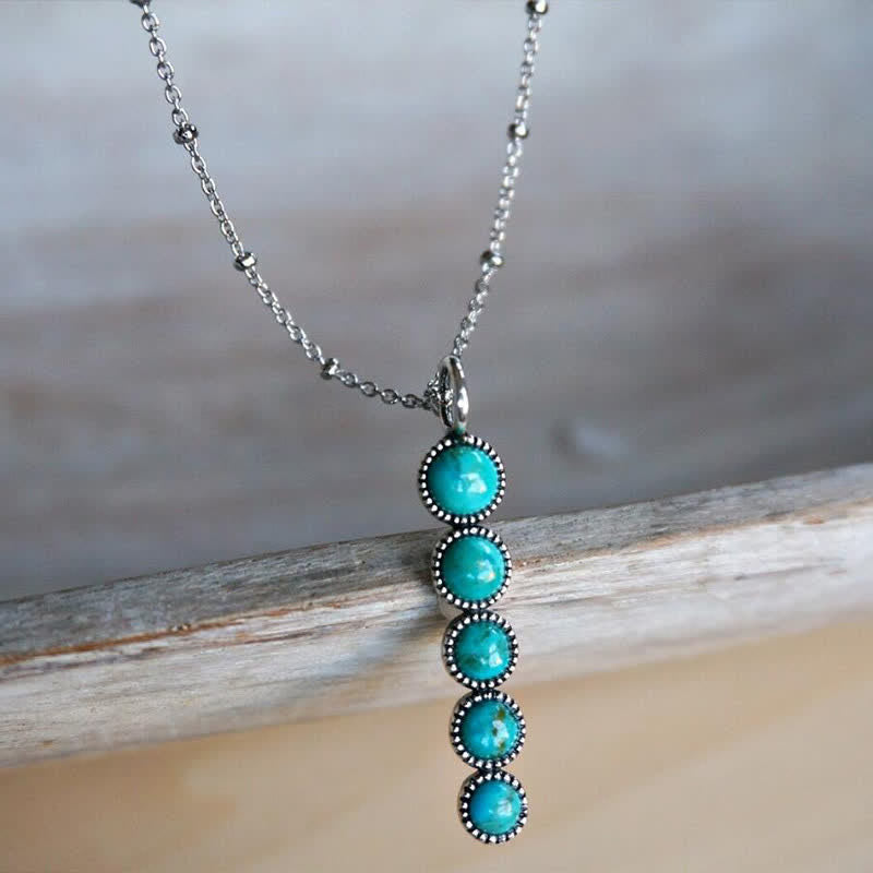 Olivenorma Turquoise Pea Shape Pendant Necklace