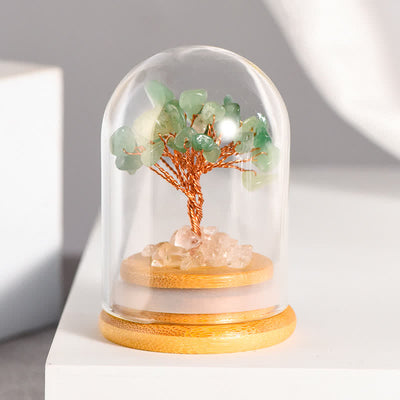 Olivenorma Natural Crystal Gravel Glass Cover Feng Shui Tree