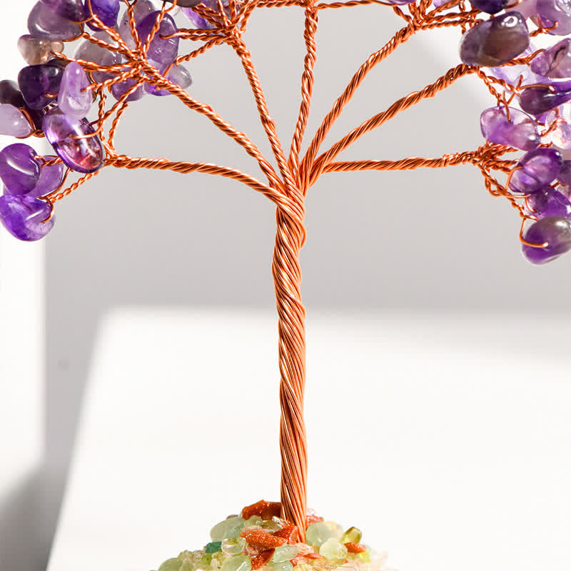 Olivenorma Natural Crystal Gravel Agate Base Feng Shui Tree