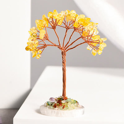 Olivenorma Natural Crystal Gravel Agate Base Feng Shui Tree