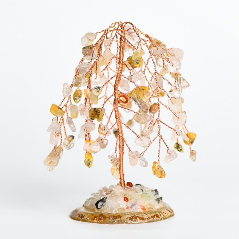 Olivenorma Natural Crystal Base Willow Feng Shui Tree