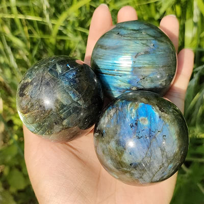 Olivenorma Natural Labradorite Crystal Sphere